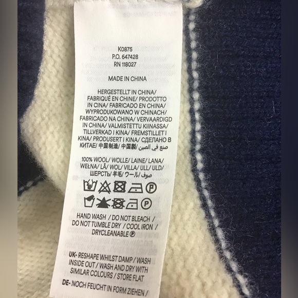 Boden Olivia Merino Wood Navy Striped Jumper Size Small - Picture 7 of 10